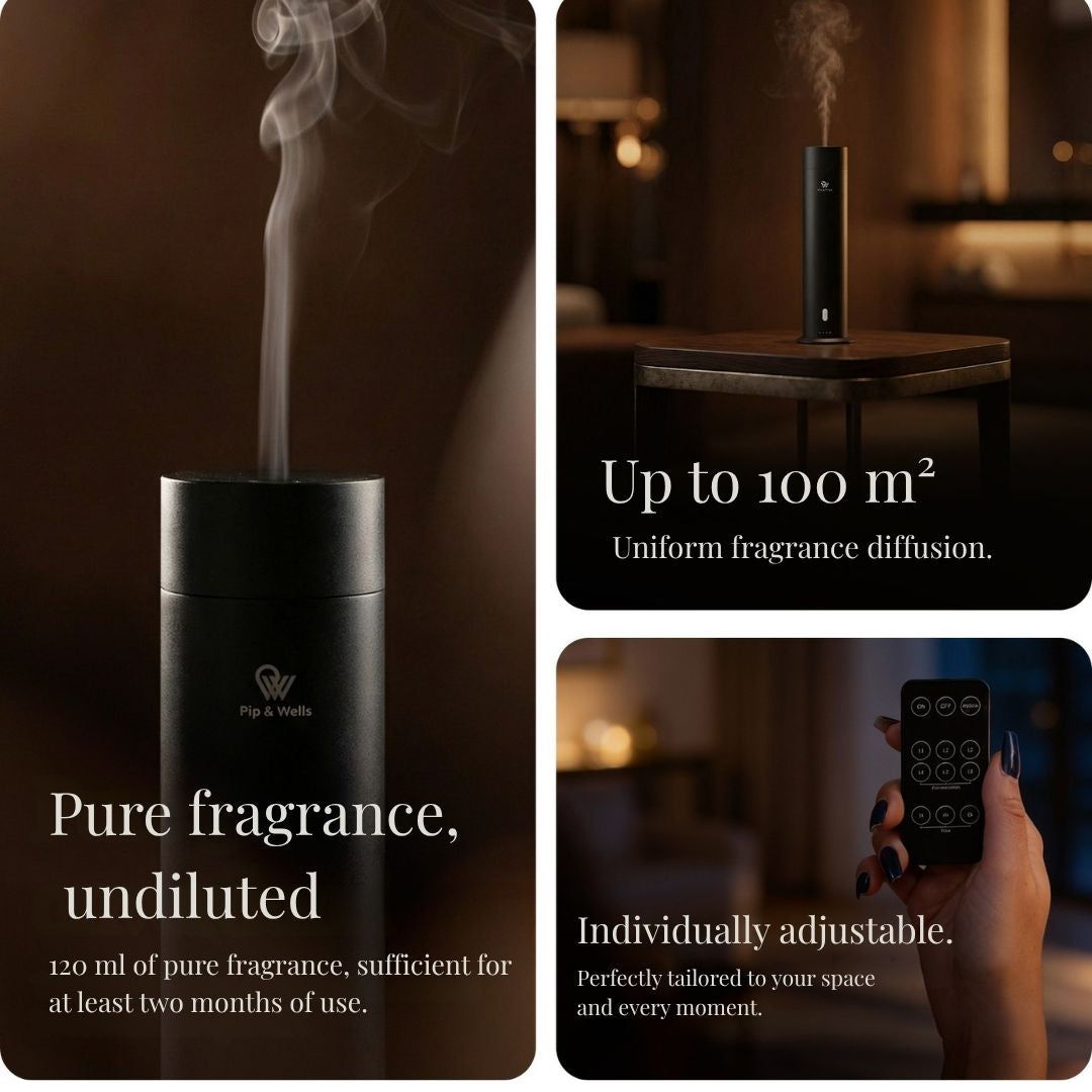 Pure One waterless cold-air diffuser, Matte Black, detail - Pip & Wells