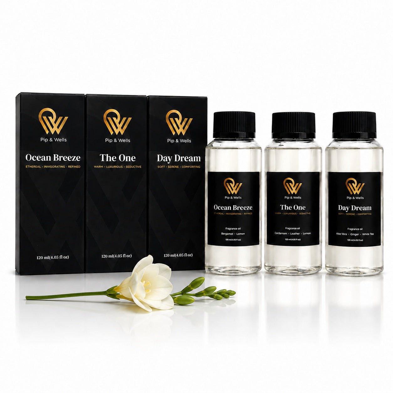 Pip & Wells 120 ml hotel fragrance oils set of three