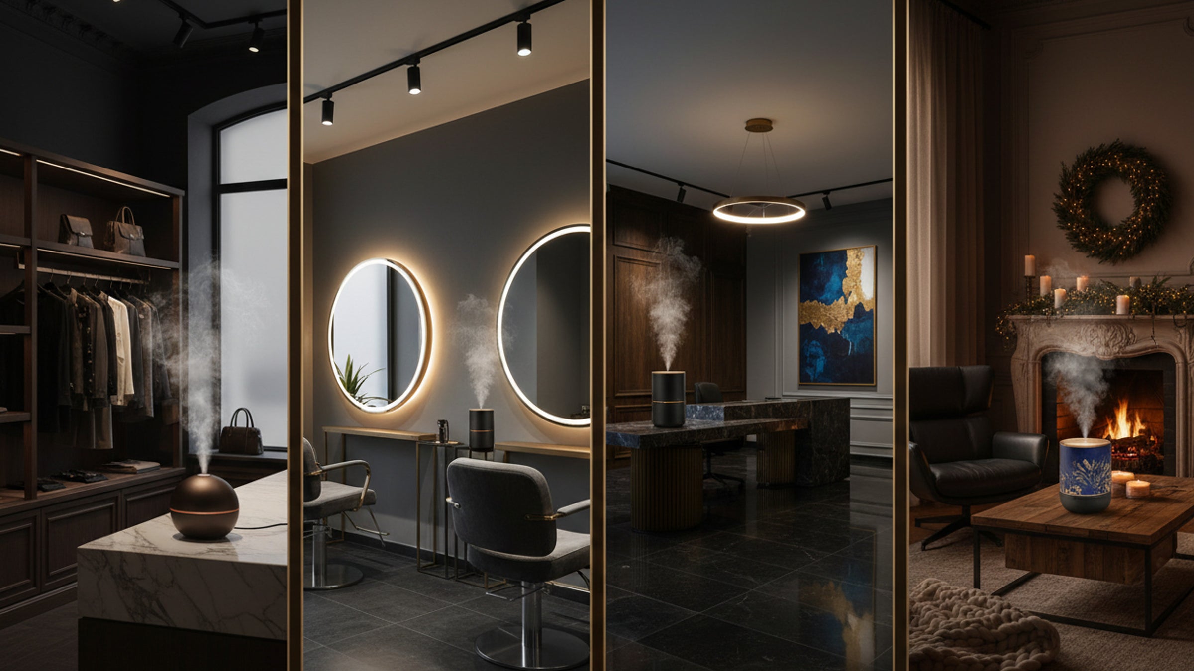 Refined commercial interior for scent marketing in shops, salons and offices