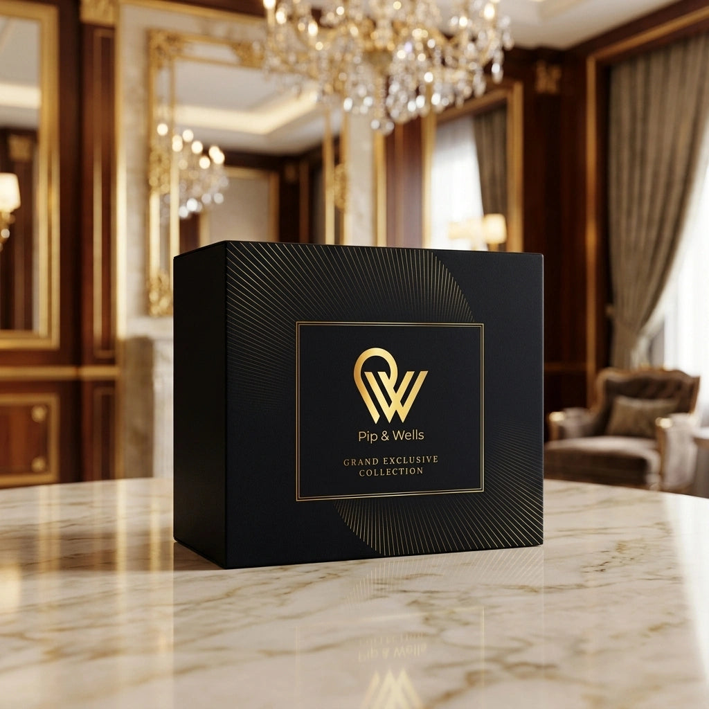 Pip & Wells Grand Exclusive Collection gift box in an elegant interior